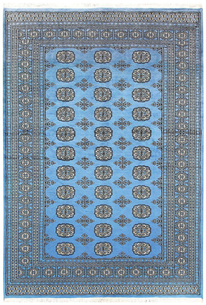 Light Sky Blue Bokhara 5'  2" x 7'  5" - No. QA86589