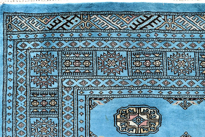 Light Sky Blue Bokhara 5' x 7' 7 - No. 60386 - ALRUG Rug Store