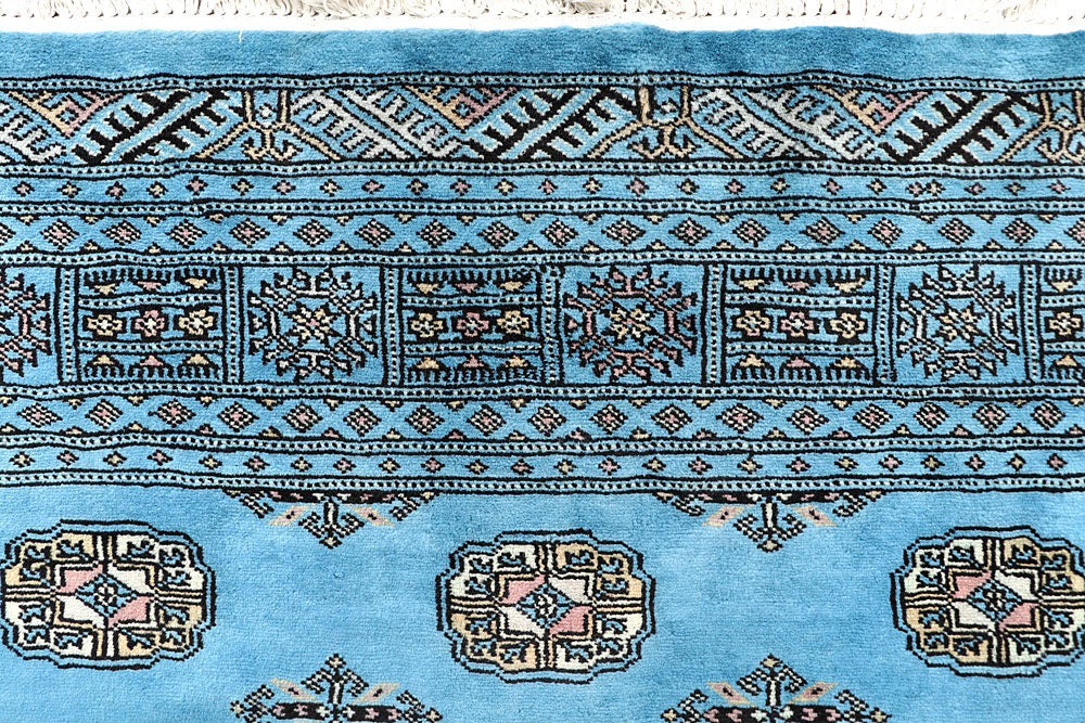 Light Sky Blue Bokhara 5' x 7' 7 - No. 60386 - ALRUG Rug Store