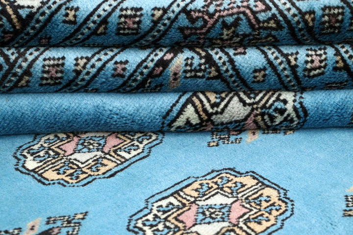 Light Sky Blue Bokhara 5' x 7' 7 - No. 60386 - ALRUG Rug Store