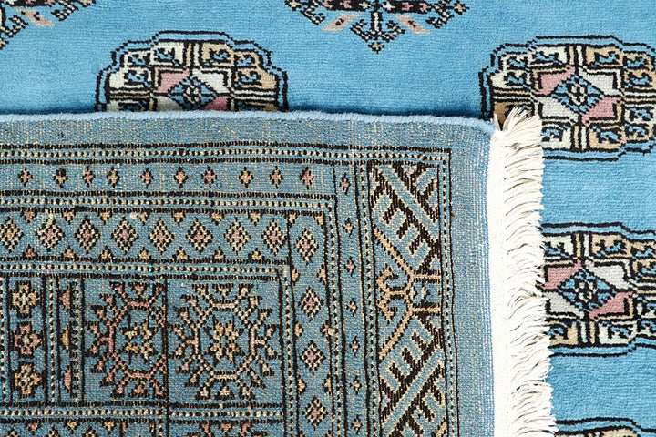 Light Sky Blue Bokhara 5' x 7' 7 - No. 60386 - ALRUG Rug Store