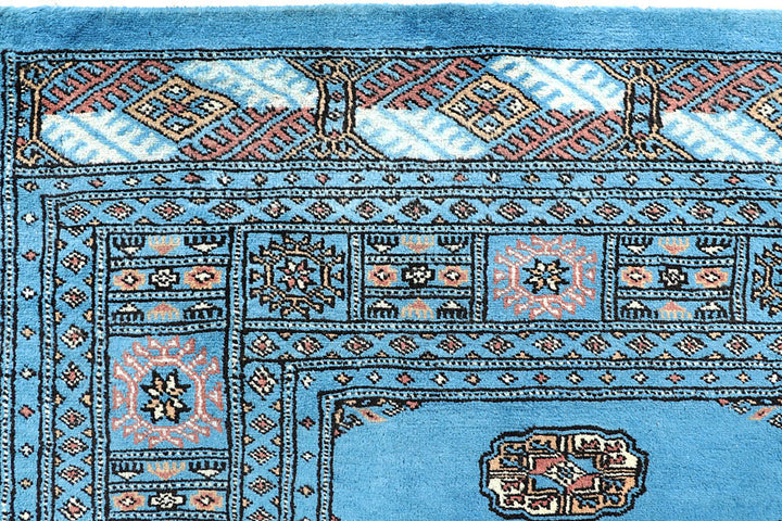 Deep Sky Blue Bokhara 5' 1 x 8' - No. 60388 - ALRUG Rug Store