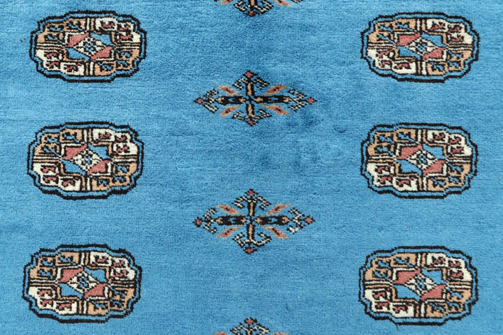 Deep Sky Blue Bokhara 5' 1 x 8' - No. 60388 - ALRUG Rug Store