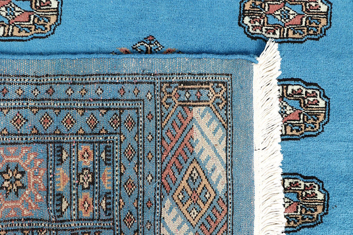 Deep Sky Blue Bokhara 5' 1 x 8' - No. 60388 - ALRUG Rug Store