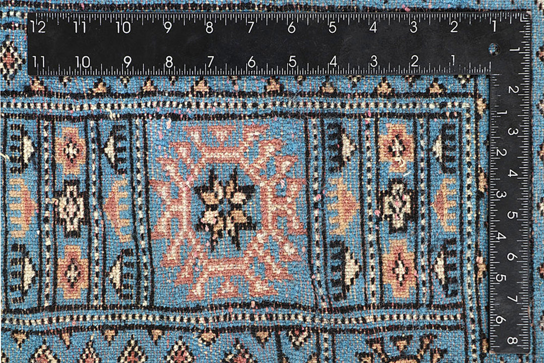 Deep Sky Blue Bokhara 5'  1" x 8' " - No. QA96315