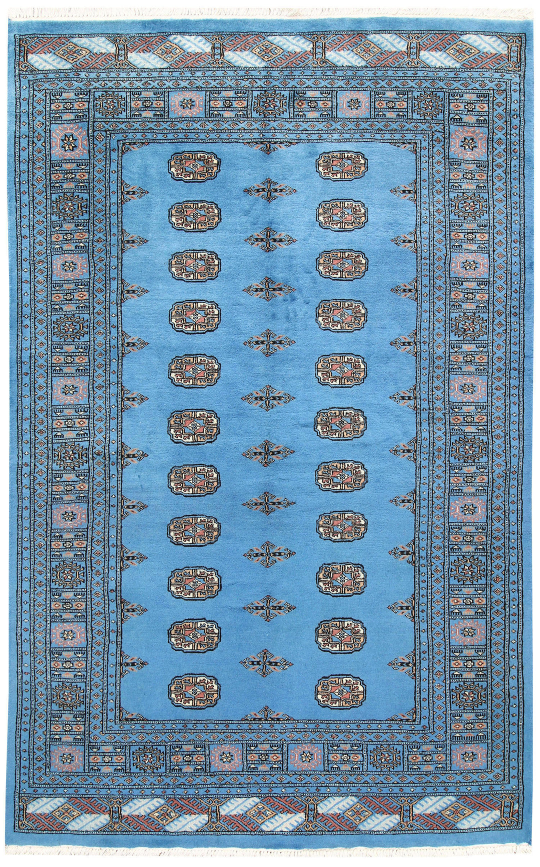 Deep Sky Blue Bokhara 5' 1 x 8' - No. 60388 - ALRUG Rug Store