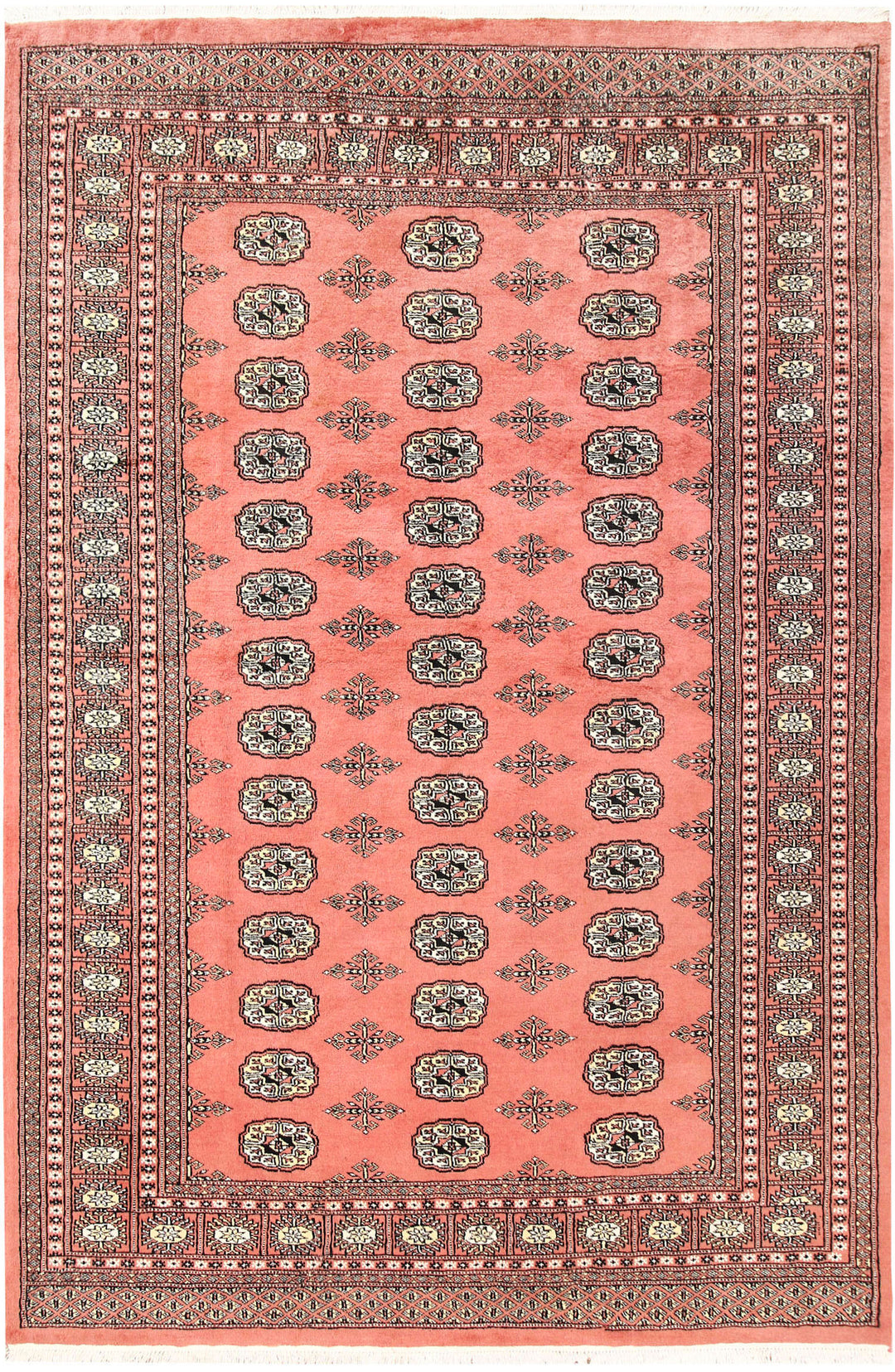 Salmon Bokhara 5' 6 x 8' 4 - No. 60626 - ALRUG Rug Store