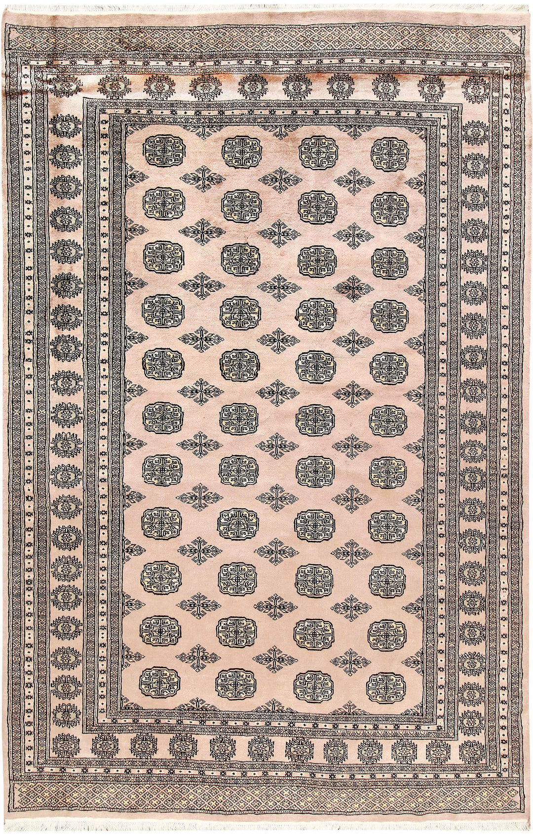 Antique White Bokhara 5' 9 x 8' 10 - No. 60650 - ALRUG Rug Store