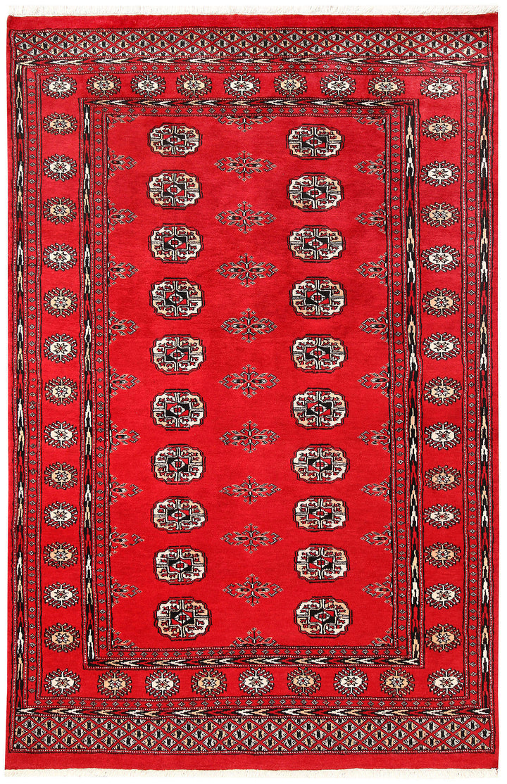 Red Bokhara 4' 6 x 6' 11 - No. 60675 - ALRUG Rug Store