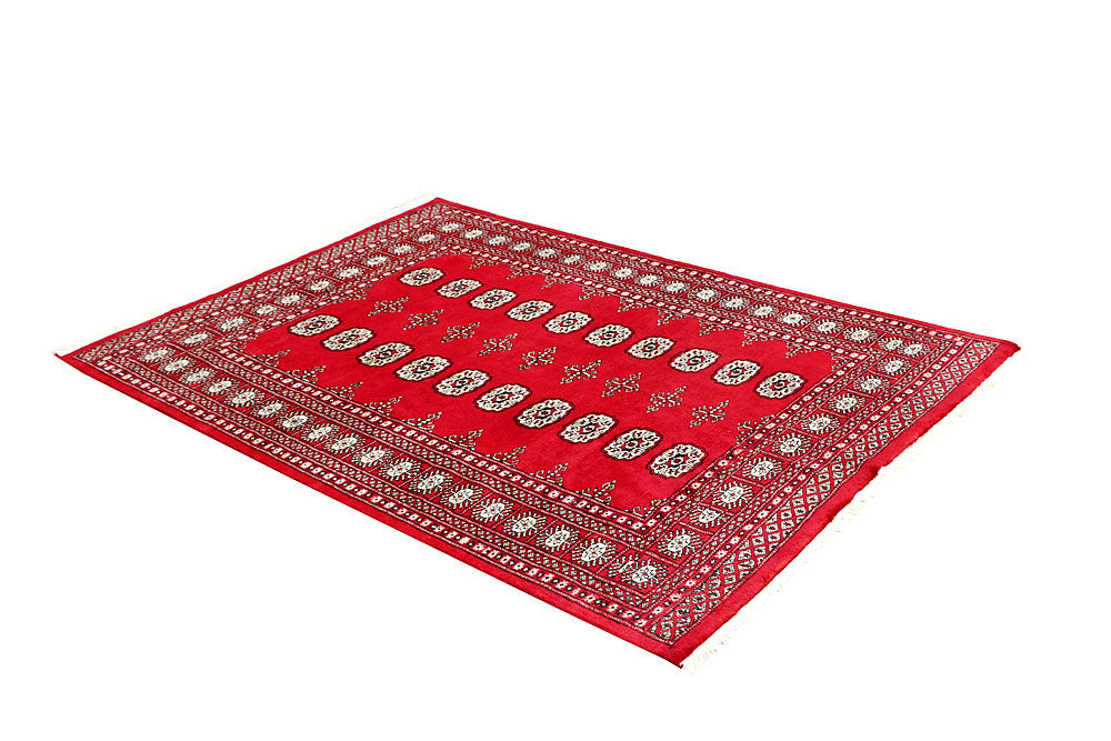 Red Bokhara 4' 6 x 6' 4 - No. 60725 - ALRUG Rug Store