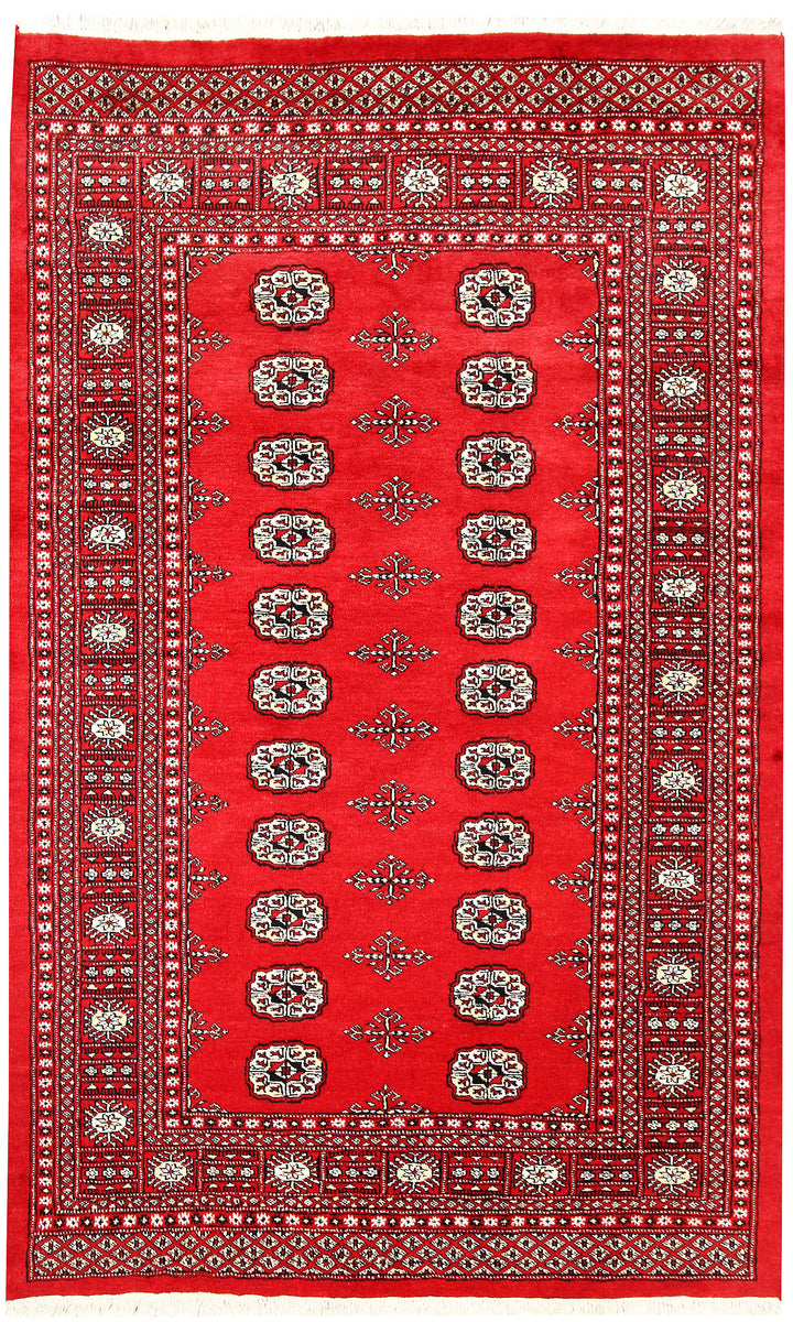 Red Bokhara 4' 6 x 7' 3 - No. 60748 - ALRUG Rug Store