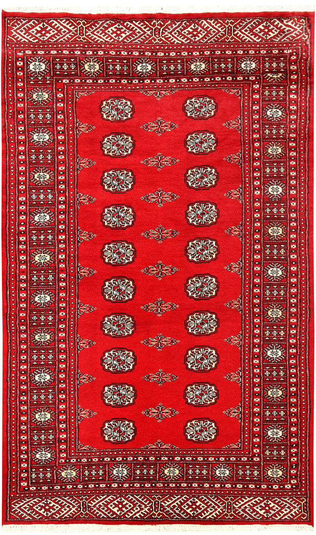 Red Bokhara 4' 6 x 7' 7 - No. 60761 - ALRUG Rug Store