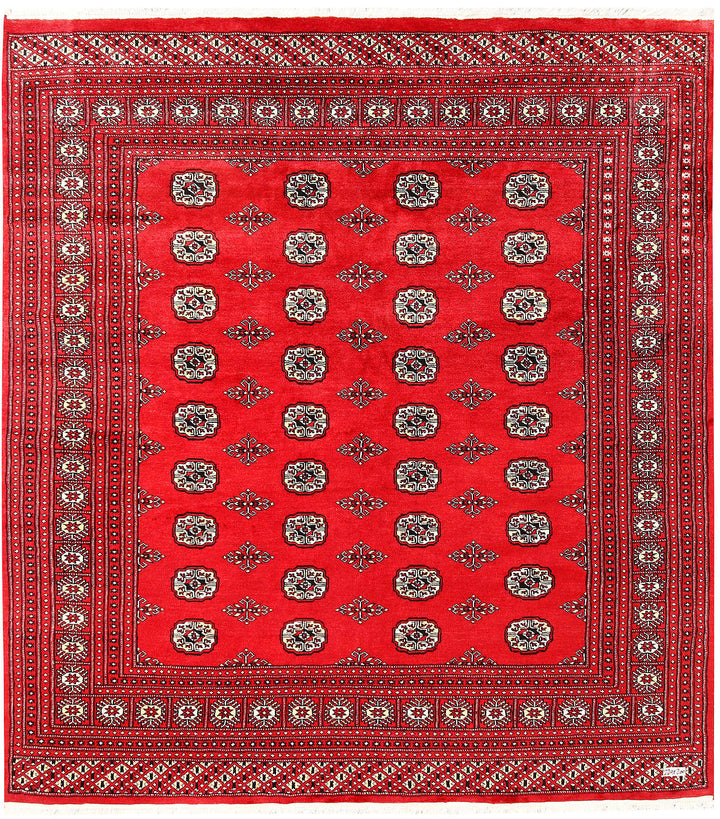 Red Bokhara 6' 7 x 7' 3 - No. 60798 - ALRUG Rug Store