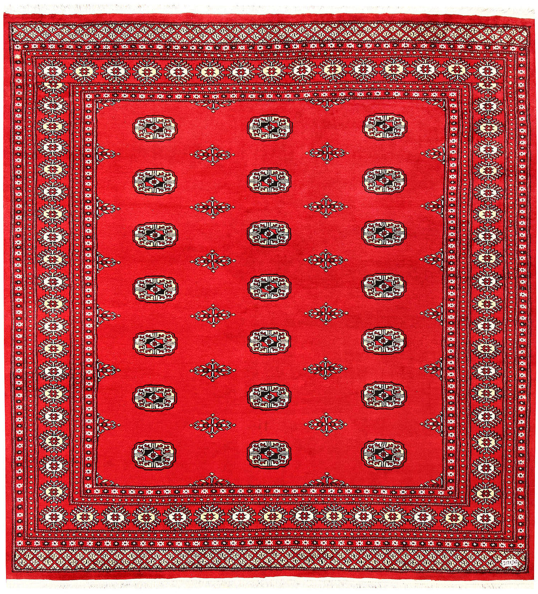 Red Bokhara 6' 8 x 7' 1 - No. 60799 - ALRUG Rug Store