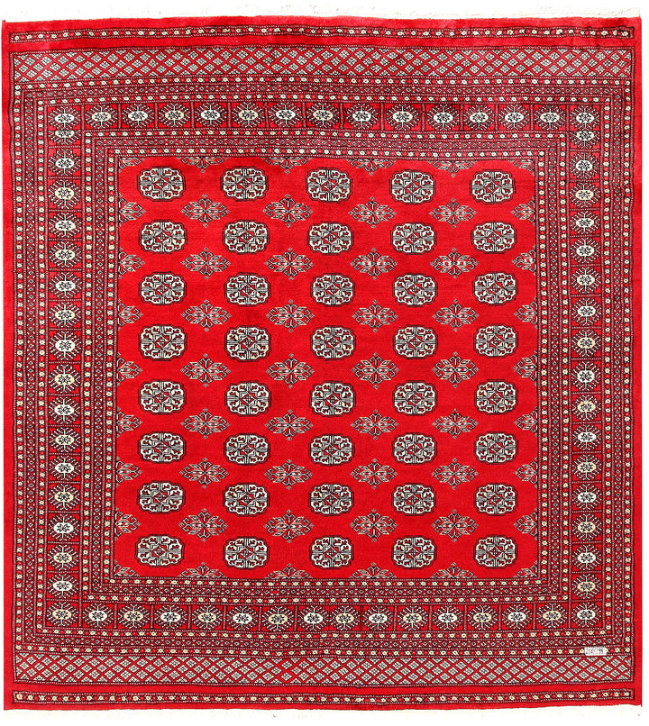 Red Bokhara 6' 6 x 7' 1 - No. 60800 - ALRUG Rug Store