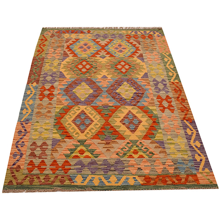 Vegetable Kilim 3' 8 x 5' 8 (ft) - No. AL87053 - ALRUG Rug Store