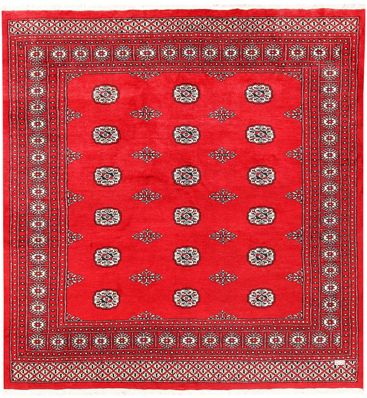 Red Bokhara 6' 9 x 6' 11 - No. 60822 - ALRUG Rug Store
