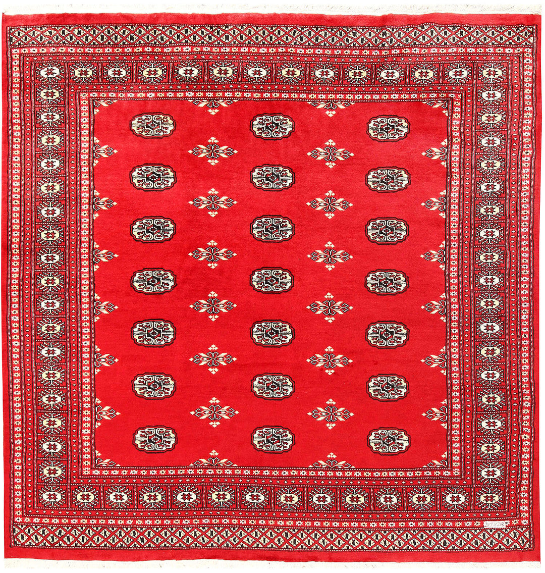 Red Bokhara 6' 8 x 6' 10 - No. 60824 - ALRUG Rug Store
