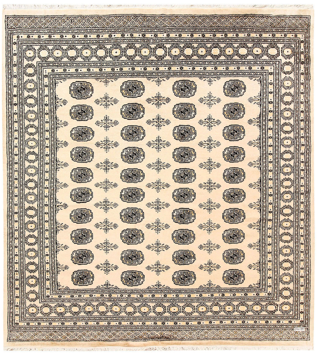 Blanched Almond Bokhara 6' 6 x 7' - No. 60830 - ALRUG Rug Store