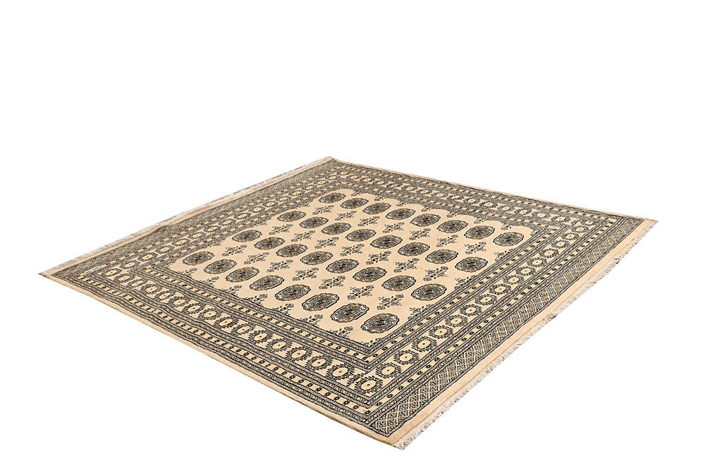 Blanched Almond Bokhara 6' 6 x 6' 9 - No. 60832 - ALRUG Rug Store