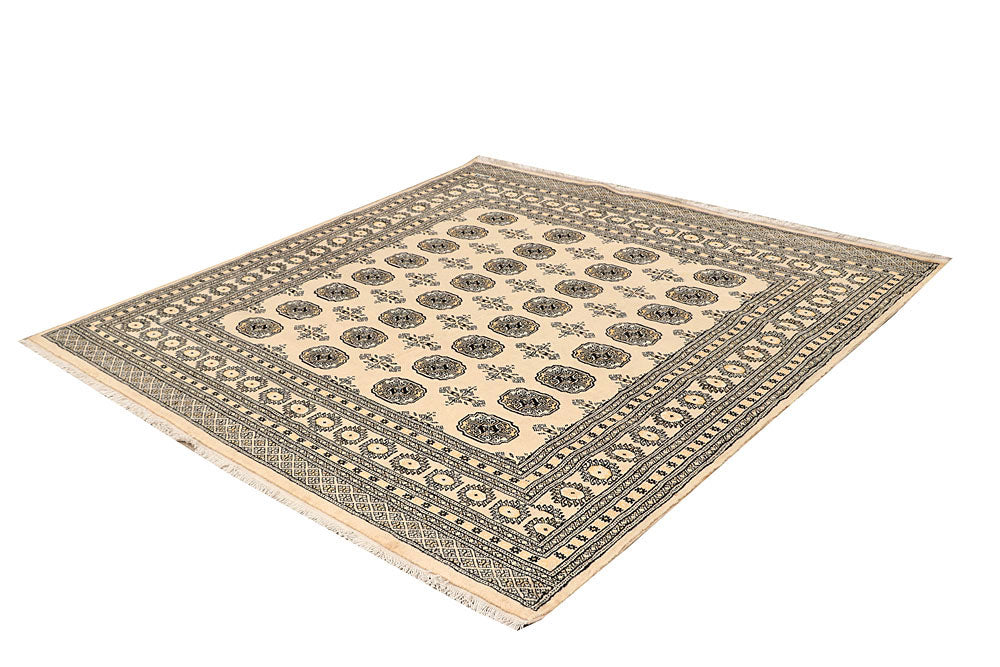 Blanched Almond Bokhara 6' 6 x 6' 9 - No. 60832 - ALRUG Rug Store