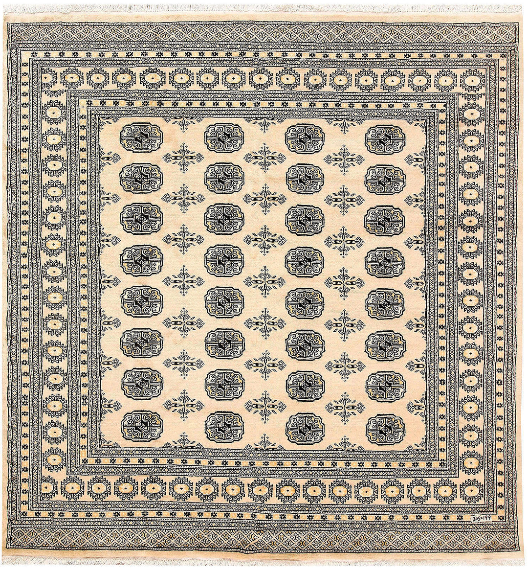 Blanched Almond Bokhara 6' 6 x 6' 9 - No. 60832 - ALRUG Rug Store