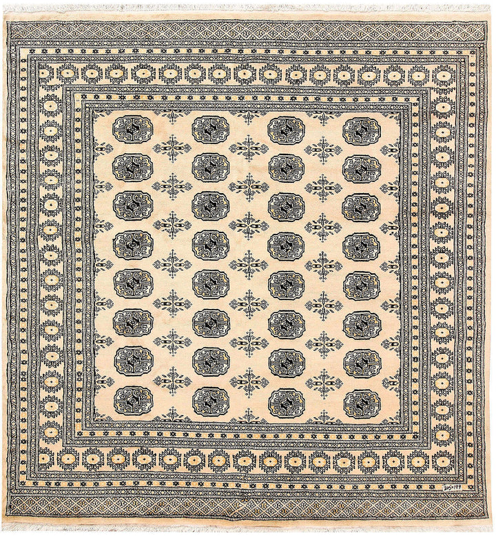 Blanched Almond Bokhara 6' 6 x 6' 9 - No. 60832 - ALRUG Rug Store