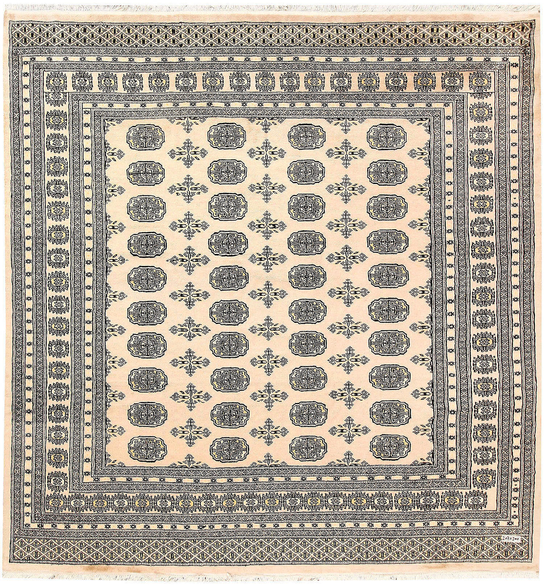 Blanched Almond Bokhara 6' 7 x 6' 9 - No. 60833 - ALRUG Rug Store
