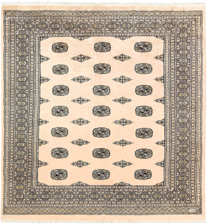 Blanched Almond Bokhara 6' 6 x 6' 10 - No. 60837 - ALRUG Rug Store