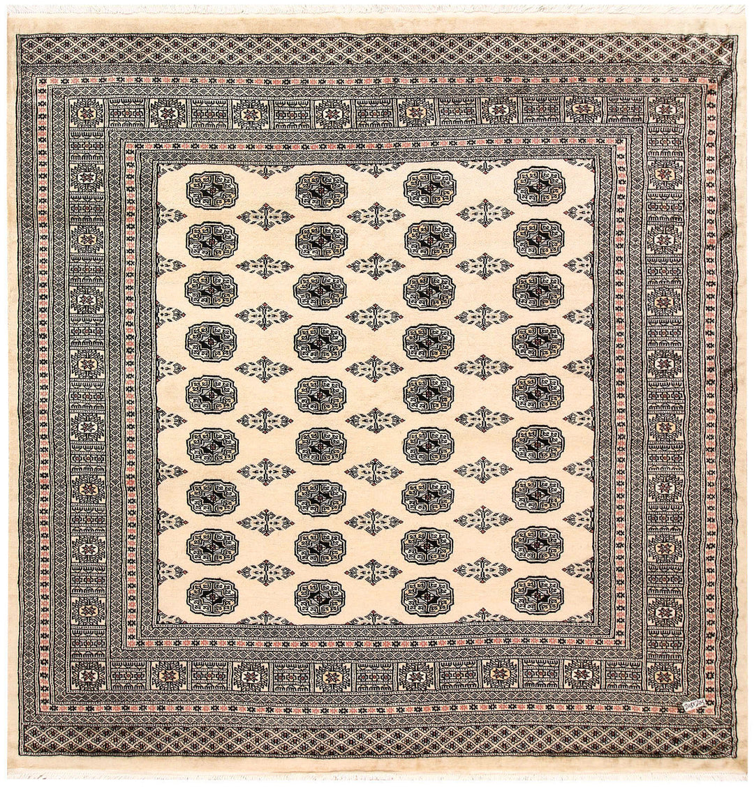 Blanched Almond Bokhara 6' 9 x 6' 10 - No. 60838 - ALRUG Rug Store