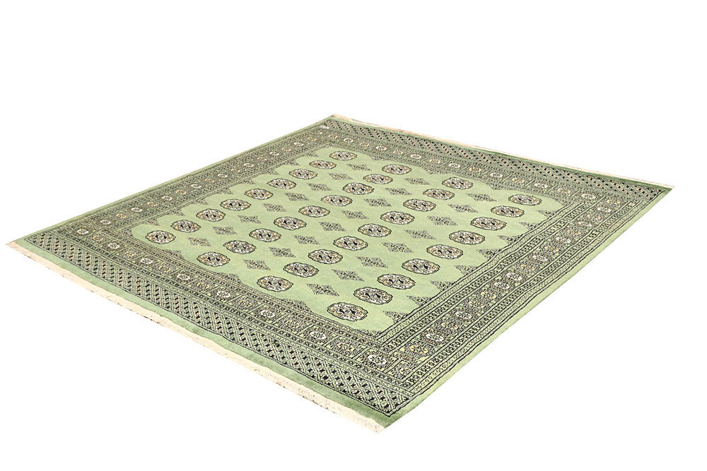 Dark Olive Green Bokhara 6' 8 x 6' 9 - No. 60855 - ALRUG Rug Store