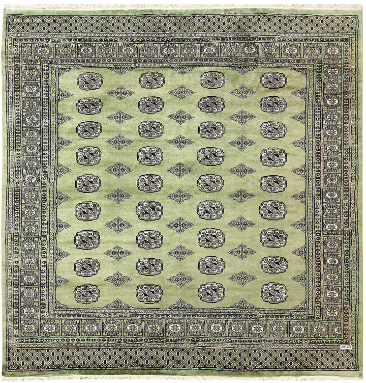 Dark Olive Green Bokhara 6' 8 x 6' 9 - No. 60855 - ALRUG Rug Store