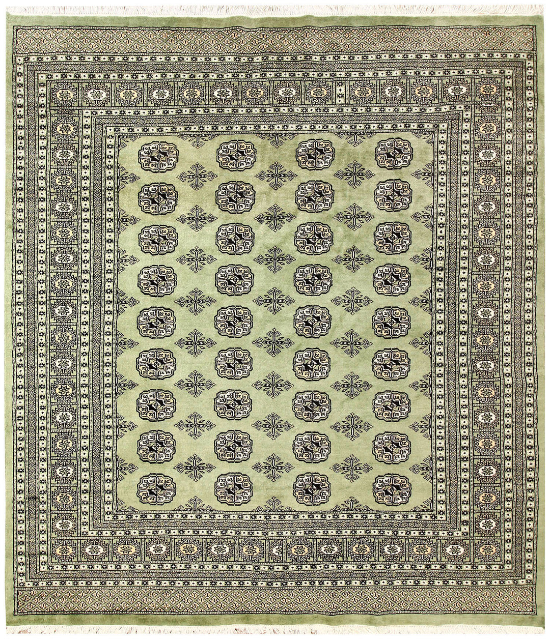 Dark Olive Green Bokhara 6' 4 x 7' - No. 60856 - ALRUG Rug Store