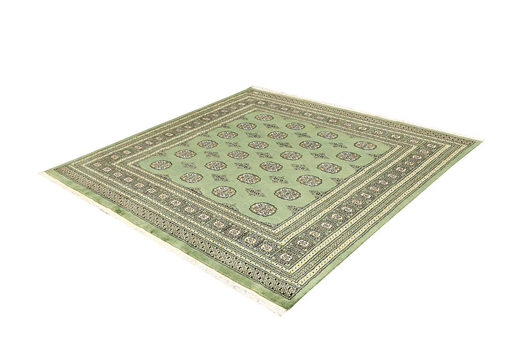 Dark Olive Green Bokhara 6' 6 x 6' 5 - No. 60857 - ALRUG Rug Store
