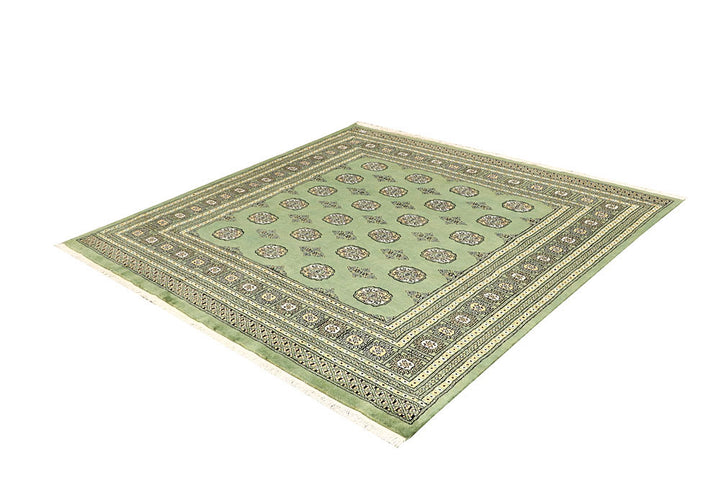 Dark Olive Green Bokhara 6' 6 x 6' 5 - No. 60857 - ALRUG Rug Store