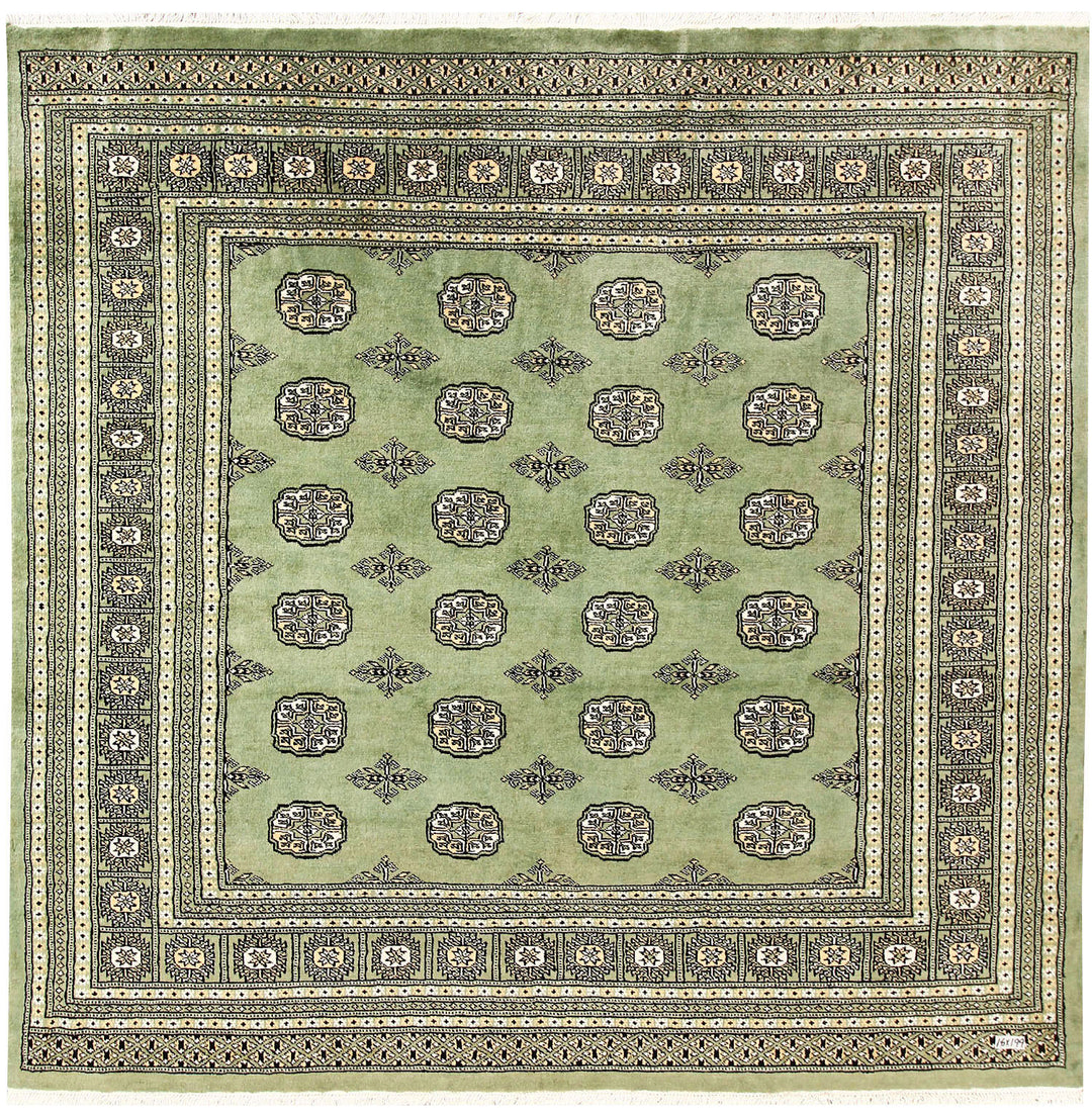 Dark Olive Green Bokhara 6' 6 x 6' 5 - No. 60857 - ALRUG Rug Store