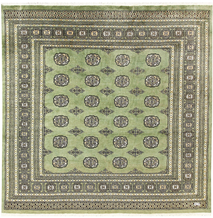 Dark Olive Green Bokhara 6' 6 x 6' 5 - No. 60857 - ALRUG Rug Store