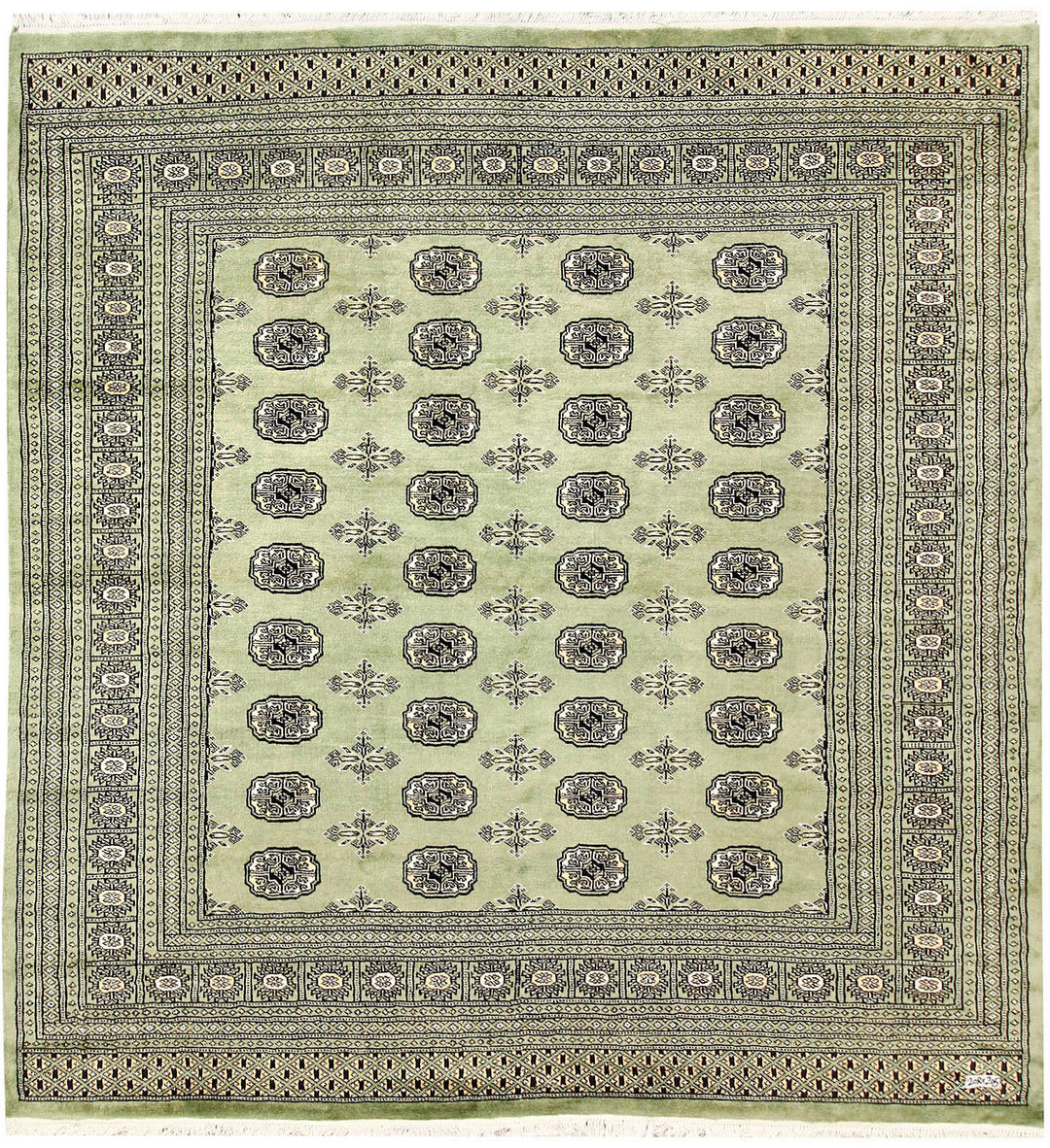 Olivedrab Bokhara 6' 9 x 6' 10 - No. 60858 - ALRUG Rug Store