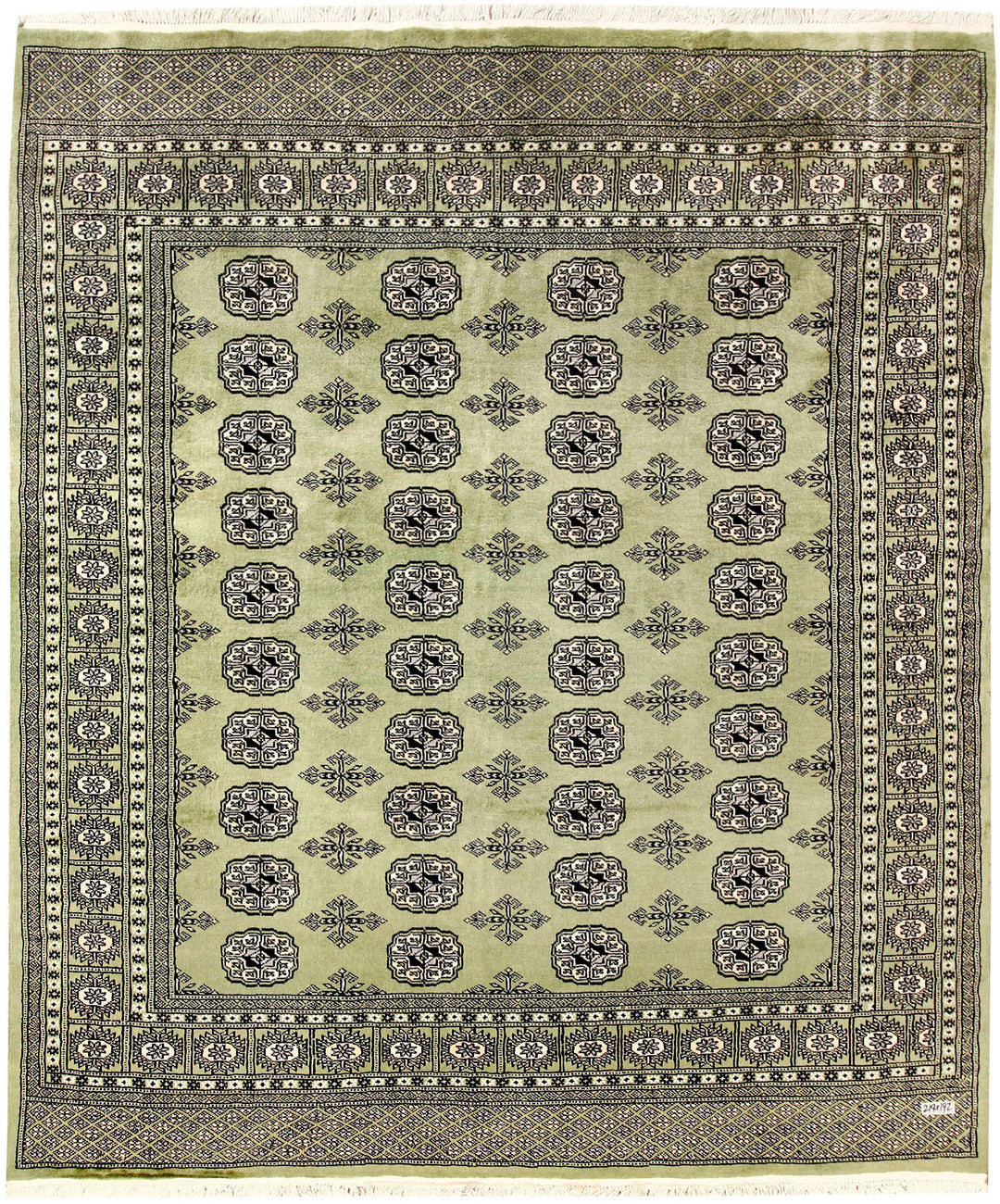 Olive Bokhara 6' 4 x 7' 2 - No. 60859 - ALRUG Rug Store