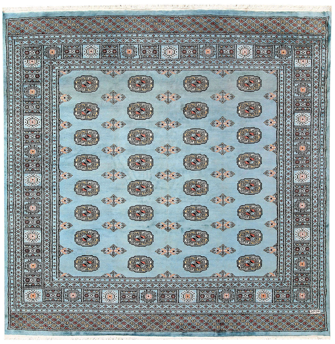 Sky Blue Bokhara 6' 8 x 6' 8 - No. 60866 - ALRUG Rug Store