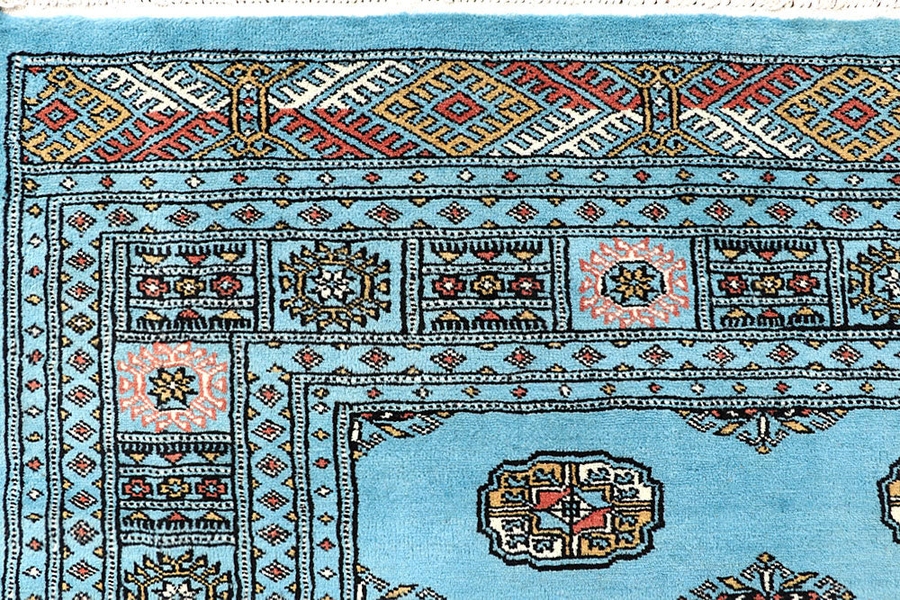 Light Sky Blue Bokhara 6' 6 x 6' 10 - No. 60867 - ALRUG Rug Store