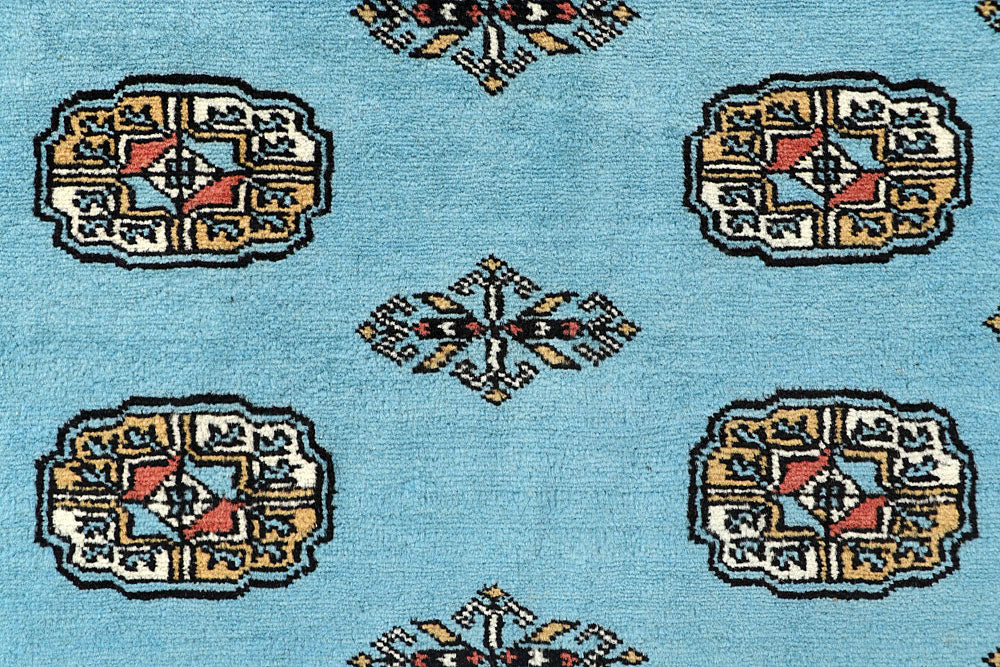 Light Sky Blue Bokhara 6' 6 x 6' 10 - No. 60867 - ALRUG Rug Store