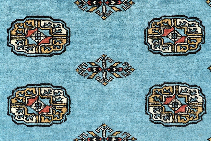 Light Sky Blue Bokhara 6' 6 x 6' 10 - No. 60867 - ALRUG Rug Store