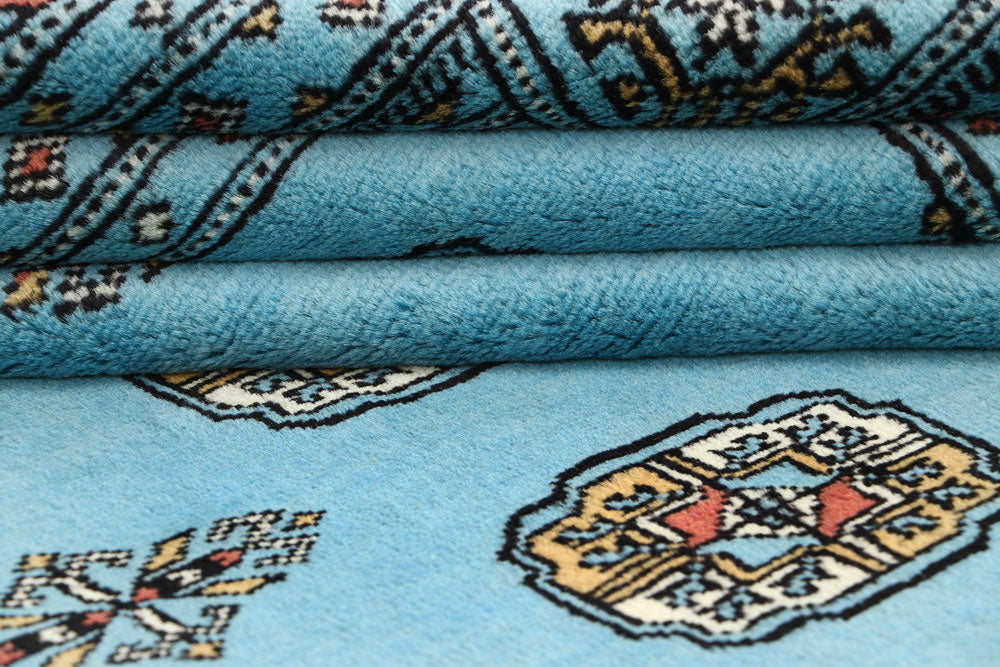 Light Sky Blue Bokhara 6' 6 x 6' 10 - No. 60867 - ALRUG Rug Store