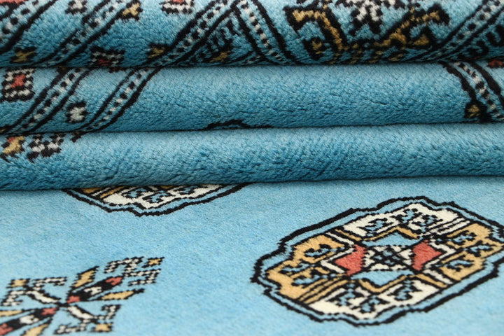 Light Sky Blue Bokhara 6' 6 x 6' 10 - No. 60867 - ALRUG Rug Store
