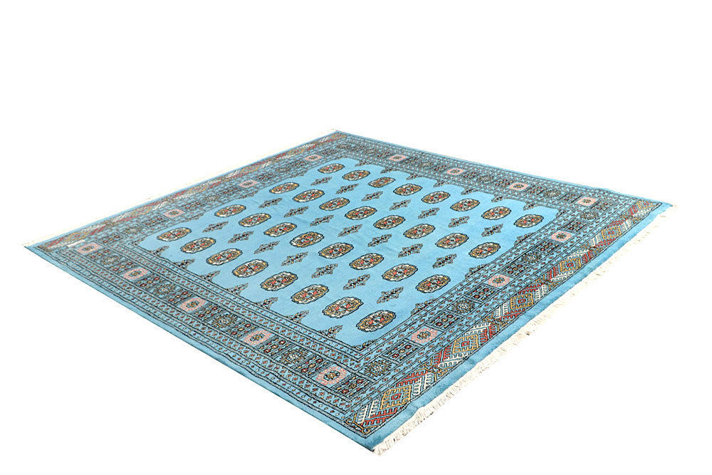 Light Sky Blue Bokhara 6' 6 x 6' 10 - No. 60867 - ALRUG Rug Store