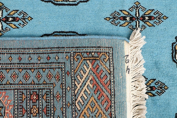 Light Sky Blue Bokhara 6' 6 x 6' 10 - No. 60867 - ALRUG Rug Store