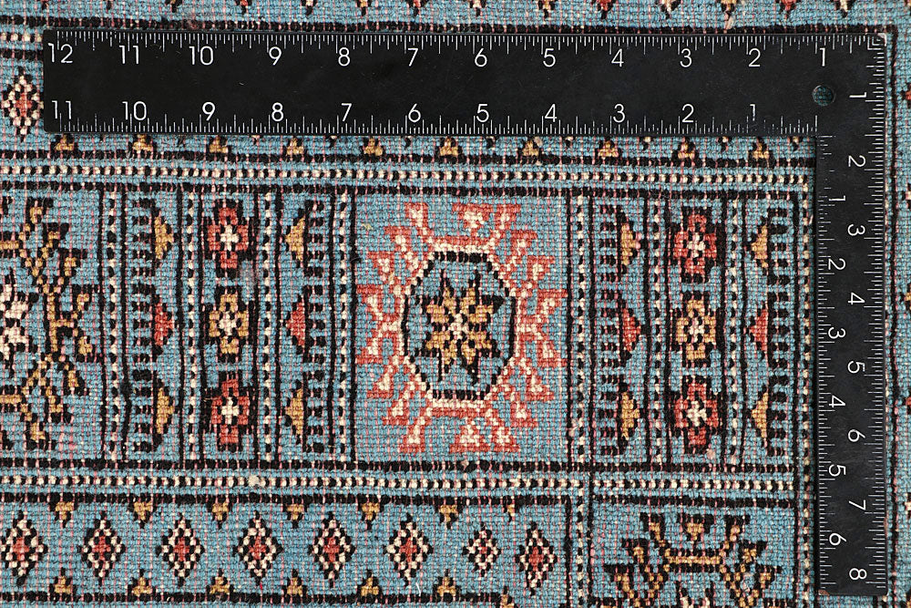 Light Sky Blue Bokhara 6' 6 x 6' 10 - No. 60867 - ALRUG Rug Store