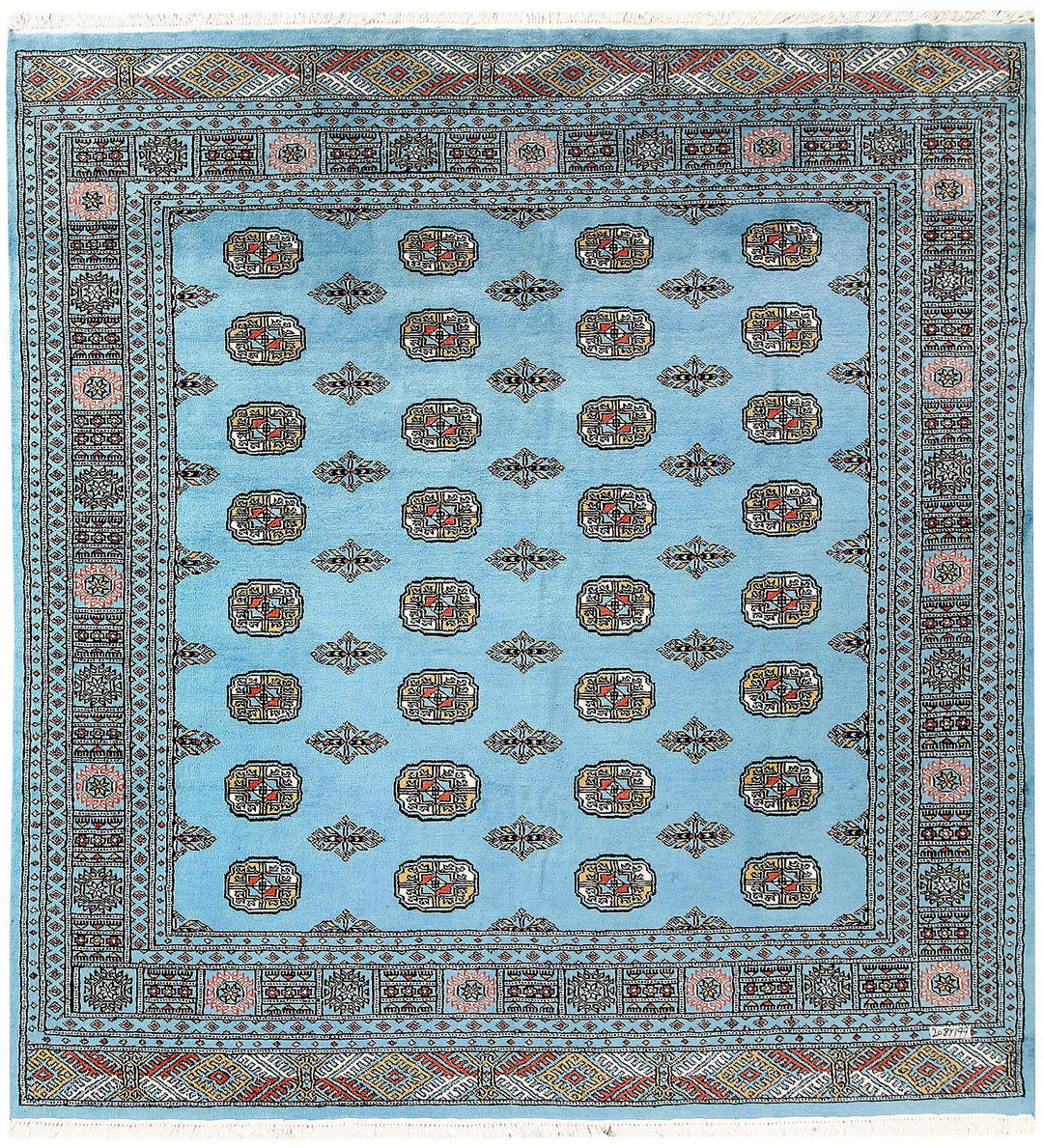 Light Sky Blue Bokhara 6' 6 x 6' 10 - No. 60867 - ALRUG Rug Store
