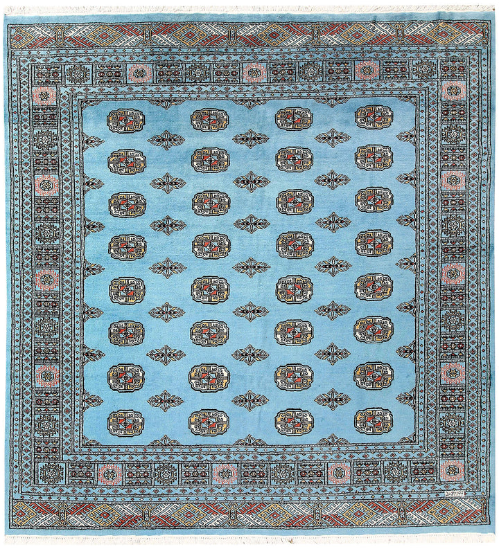 Light Sky Blue Bokhara 6' 6 x 6' 10 - No. 60867 - ALRUG Rug Store